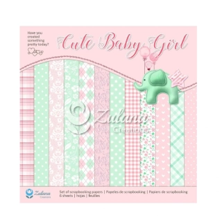 Zulana Creations Scrapbook papier Cute Baby Girl 12x12