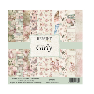 Reprint Scrapbook papier Girly 12x12