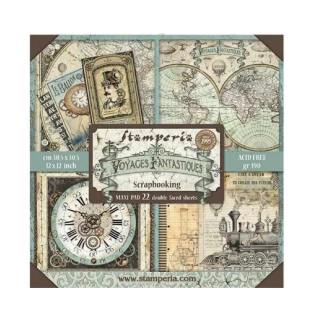 Stamperia Scrapbook papier – Voyages Fantastiques Maxi 12x12