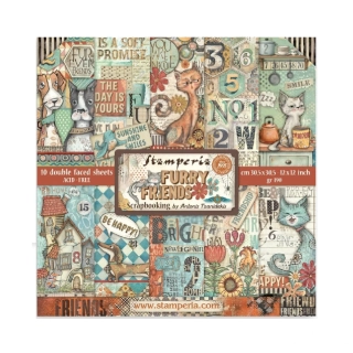 Stamperia Furry Friends 12x12 scrapbook papier