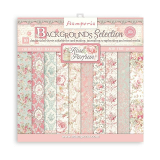 Stamperia Scrapbook papier – Rose Parfum Backgrounds 8x8