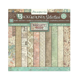 Stamperia Scrapbook papier – Brocante Antiques Backgrounds 8x8