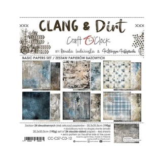 Craft O´ Clock Scrapbook papier - Clang and Dirt Basic 8x8