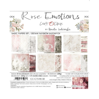 Craft O´ Clock Scrapbook papier - Rose Emotions Basic 8x8