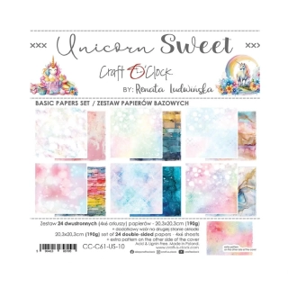 Craft O´ Clock Scrapbook papier - Unicorn Sweet Basic 8x8